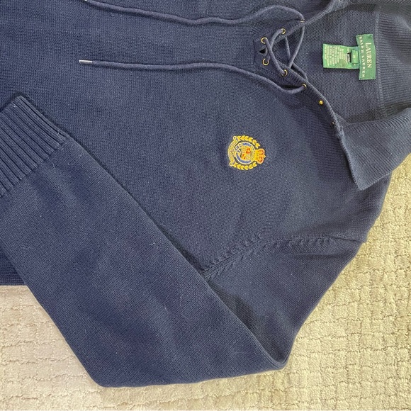 Women’s Lauren Ralph Lauren Crest Sweater 100% Cotton Size M - Picture 2 of 7